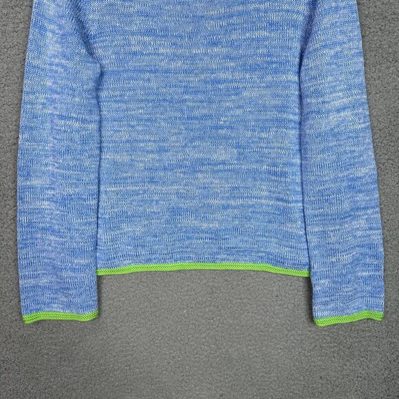 Lilly Pulitzer Zaylia Sweater Women’s Large | Blue Marl with Green Trim - Picture 4 of 10